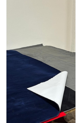 Yapışkanlı Flok Süet Suni Deri 100 X 150 - Lacivert Lacivert