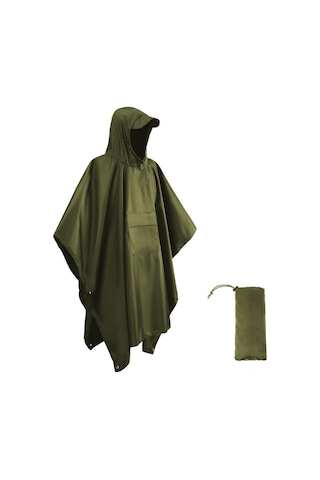 Moveevo Orman Mutfakçıları İçin 3'ü Bir Arada Pu Su Geçirmez Çadır Battaniye Piknik Matı, Outdoor Yağmurluk Kumaşı, Hiking Ve Kamp İçin Yeşil Haki