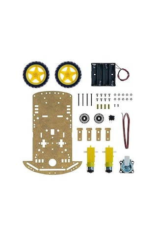 2wd Akıllı Robot Araba Şasi Kiti Dıy Pleksi Tekerlek Motor Çizgi İzleyen Engelden Kaçma