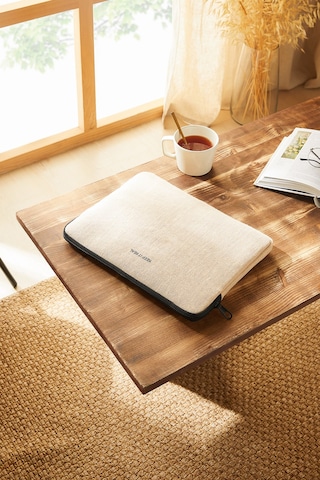 Ocean Home Textile Su İtici Leke Tutmaz Jüt Keten Tablet Taşıma Çantası / Kılıfı 32.5 X 24 X 2 Cm Tablet Kılıfı
