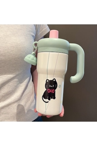 Didadodo Ofis Mavi Kedi Hasır Bardak Büyük Boy Buzluklu Xk Mavi Mavi Mavi