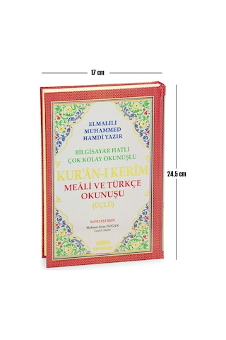 Üçlü Mealli Arapça Türkçe Okunuşlu Kuranı Kerim Orta Boy