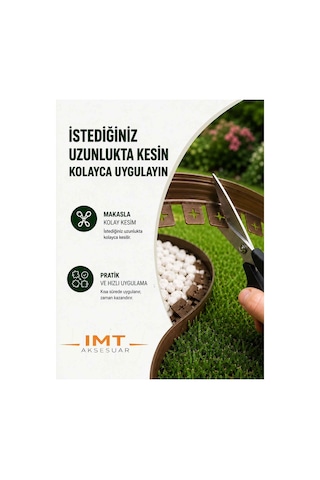 Esnek Pvc Çim Ayırıcı Bahçe Peysaj Düzenleyici 5 Metre Kahverengi Çim Sınırlayıcı Esnek Plastik Taş Toprak Ayraç Bariyer Peyzaj Bordürü