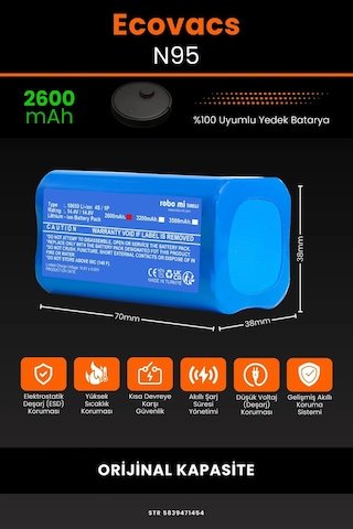 Ecovacs Deboot N95 2600mah Robot Süpürge Bataryası