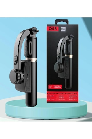 Tripod Q08 Bluetooth Çok Fonksiyonlu Kablosuz Kumandalı Tüm Akıllı Telefonlara Uyumlu Selfie Çubuk 1 Adet