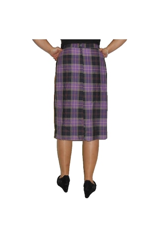 Siyah-eflatun Ekoseli Pileli Eyek Art.9 Çok Renkli