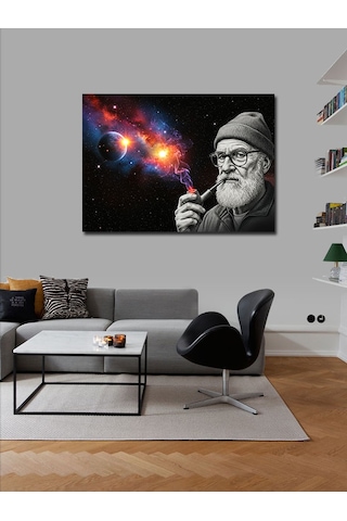 Kanvas Tablo Uzay Ve Bilge Adam 70cmx100cm