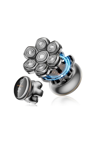Maxgroom 7d Erkek Kel Tıraş Makinesi, Manyetik Yüzer Kesme Üniteli 1400 Mah Pil Kafalı Tıraş Makinesi, Erkekler İçin Ergonomik Saplı Ipx6 Su Geçirmez Kafalı Tıraş Makinesi, Typc-c 0 Mm Kel Tıraş Makinesi