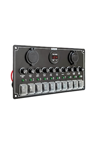 Goldsea Switch Panel 10 Anahtar 12/24V Sigorta Paneli