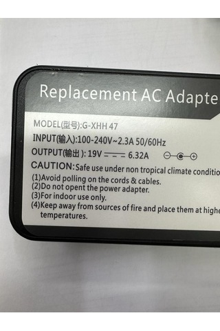 19 Volt 6.32 Amper 5.5 Mm 2.5 Mm Adaptör 120 Watt Notebook Adaptörü