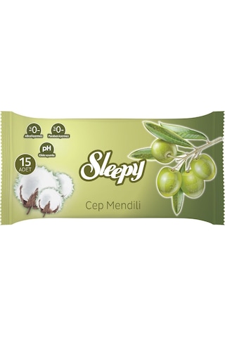 Sleepy Doğal Zeytinyağlı Ve Pamuklu Cep Mendili 4X3X15 (180 Yaprak)