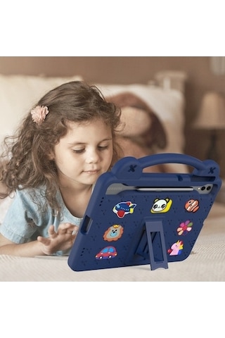 Maoyaya Samsung Tab S9 Fe+ 12.4 İnç Çocuk Kılıf - Pembe, Trendy Desenli Eva Kapak