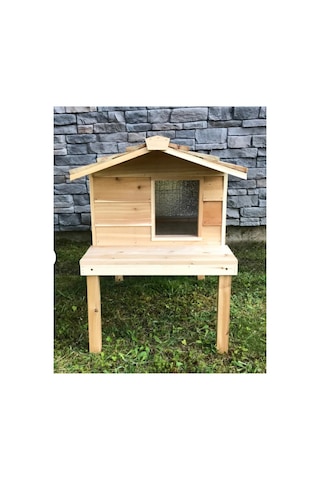 Kedi Kulübesi Kedi Evi Kedi Yuvası Dış Mekan Özel Tasarım 50x70x80 Cm