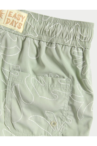 Marks & Spencer İşlemeli Yaprak Desenli Yüzme Şortu (2–8 Yaş) T88004012W Yeşil