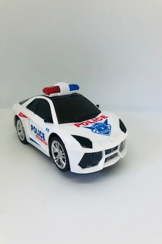 Sesli Ve Işıklı Oyuncak Polis Arabası Beyaz