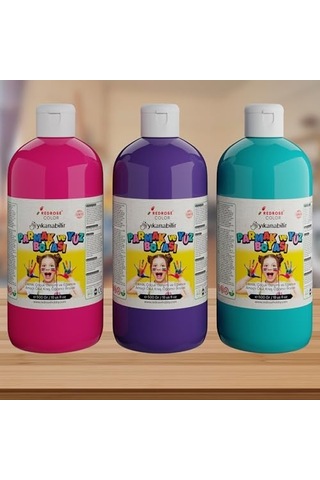 Mor, Fuşya, Turkuaz Parmak Boyası 3'lü Set 3x500 Gr Diğer