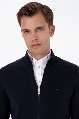 U.S. Polo Assn. Erkek Slim Fit Lacivert Basic Triko Hırka 50313688-VR033