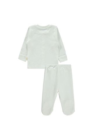 Civil Baby Bebek Organik Pijama Takımı 0-6 Ay Ekru 22330R024SS1-3 Ekru