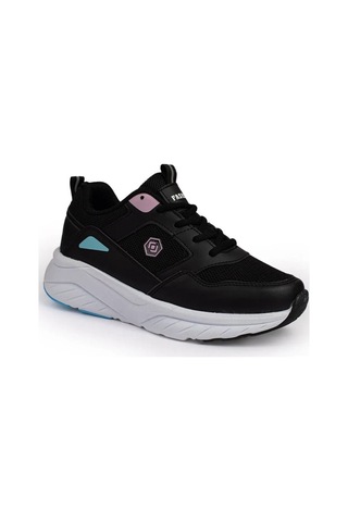 Queen Step 2110-26 Deri Anorak Anatomik Kadın Sneaker Siyah Pembe Siyah