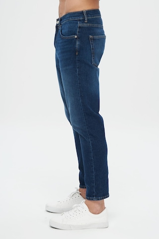 Finn Koyu Mavi Regular Tapered Fermuarlı Jean Pantolon E 4407-008 Koyu Mavi