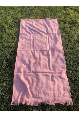Plaj Havlusu Jakarlı 70x140 Cm Pembe