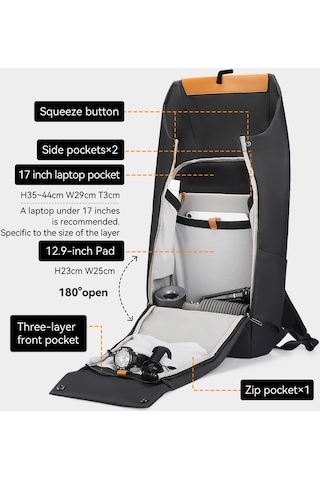 Mark Ryden MR2975 17" Büyük Kapasiteli Laptop Sırt Çantası