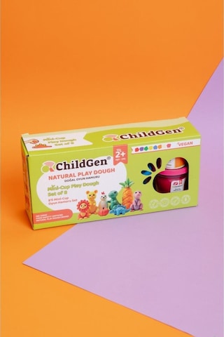 Childgen Doğal Oyun Hamuru - Mini-cup- 8'li Set 8x65gr Mor