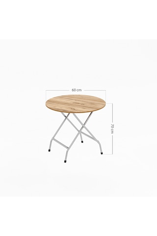 Mutfak Masa Yemek Katlanır Bahçe Masası Yuvarlak Çam 1453