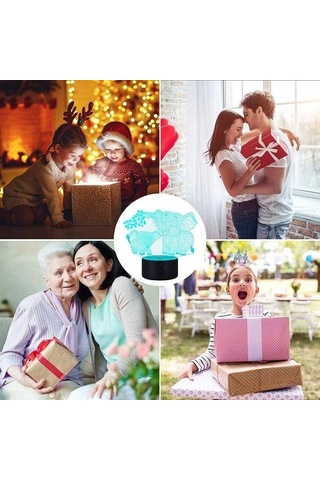 Wealthglow Renk Değiştiren 3d Dekoratif Şekilli Led Lamba - 12 Cm X65eho Siyah