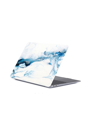 13" Macbook Uyumlu Pro M2 A2686 Mavi Mermer Kılıf Koruyucu Kapak Cmptm2-133bm