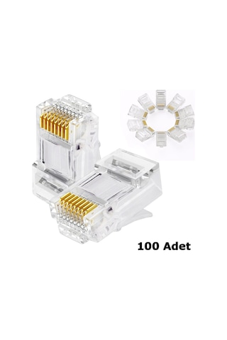 RJ45 Network Cat5 Cat6  Jack Ethernet Konnektör Uç 100 Adet