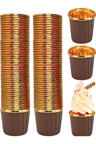 Muffin Kek Kalıbı 25 Adet Cupcake Kağıdı Kahverengi