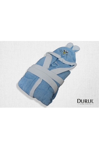 Durul Kulaklı Pamuk Çocuk Bornozu