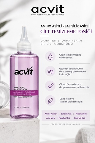 Amino Asitli Salisilik Asitli Cilt Temizleme Toniği 200 ML