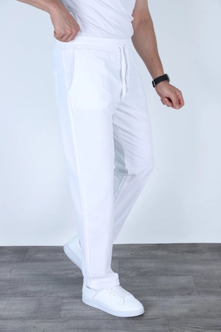 Myrab Denim Baggy Keten Pantolon Jogger Çağla Yeşili Beyaz