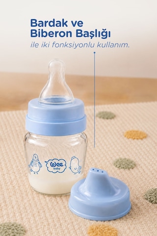 Mini Cam Alıştırma Bardağı Seti 30 ML Mavi