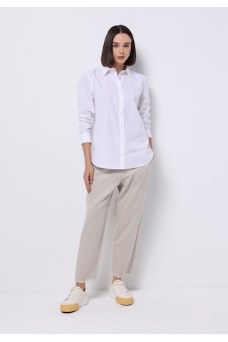 Colin's Colins Regular Fit Shirt Neck Nakışlı Kadın Beyaz Uzun Kol Gömlek Cl1075570 Q1.v1 Wht Beyaz