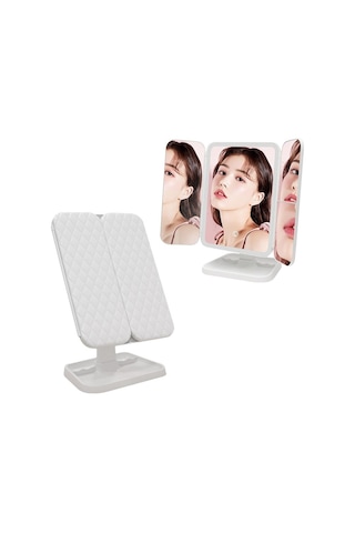 Ctbx Üç Katlı Kare Makyaj Aynası