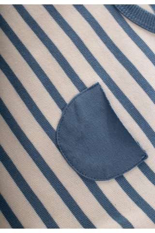 Cigit Çizgili Sweatshirt Takım 1-7 Yaş İndigo Mavi İndigo