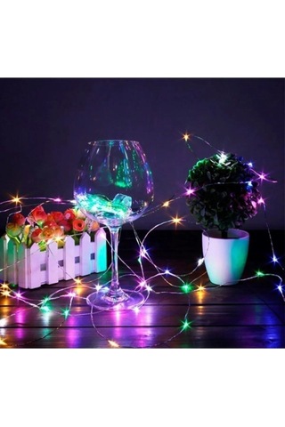 Rgb Karışık Renk Peri Led Işık Sarı Işıklı Dekoratif Pilli Ledli