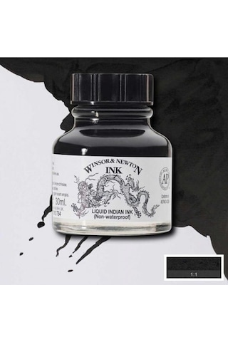 Winsor & Newton Çizim Mürekkebi 30ml Liquid Indian 754 Siyah
