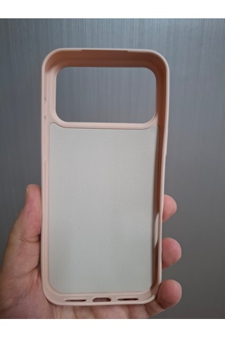 Apple Uyumlu iPhone 17 Pro Max Logolu İçi Kadife Silikon Lansman Kılıf Pudra