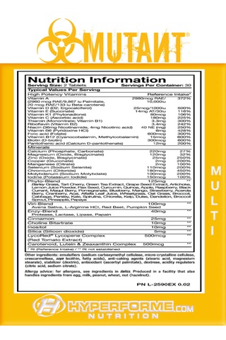 Mutant Multivitamin 60 Tablet
