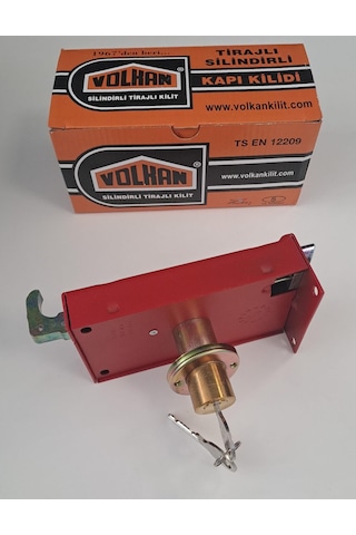 Volkan Silindirli Trajlı Tirajlı Kilit Kare 14 Cm Silindirli Trajlı Tirajlı Kilit - Demir Kapı Kilidi