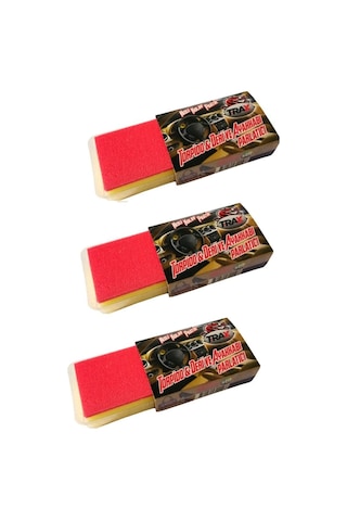 Oto Motto Yağlı Sünger Deri Torpido Ayakkabı Tampon Parlatıcı Pratik Sünger Küçük Boy 3 Adet Motto-trax-32x3