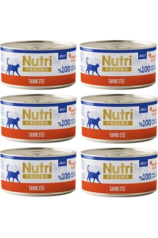 Nutri Feline Adult Jelly 70gr Tavuk Etli 6 Adet Yaş Yetişkin Kedi Maması