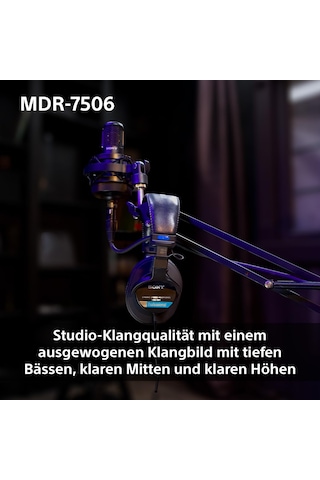 Sony Mdr-7506 Arkası Kapalı Kablolu Stüdyo Monitör Kulaklıkları 10hz-20khz 63 Ohm Hafif Katlanabilir Tasarım 227g Stüdyo Kayıt Ve Miksleme İçin İdeal Siyah Taşıma Çantasıyla
