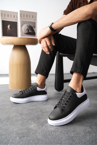 Daxors D0125 Günlük Ortopedik Erkek Sneaker Spor Ayakkabı Siyah-beyaz