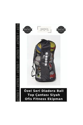 Astrid T Özel Seri Diadora Ball Top Çantası Siyah Ofis Fitness Ekipman Diğer