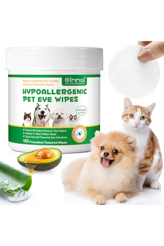 Kedi Köpek Göz Temizleme Mendili 150 Lı&tek Kullanımlık Islak Ped&göz Çapak Temizliği & Leke Görünümünü Azaltmaya Destek&hipoalerjenik